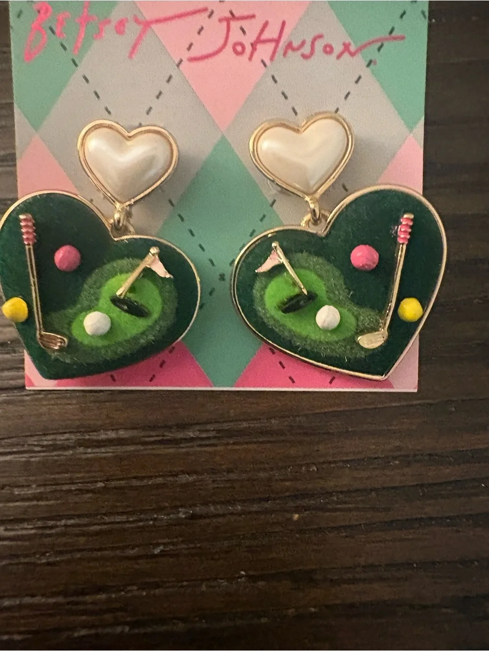 NEW Betsey Johnson Golf Earrings